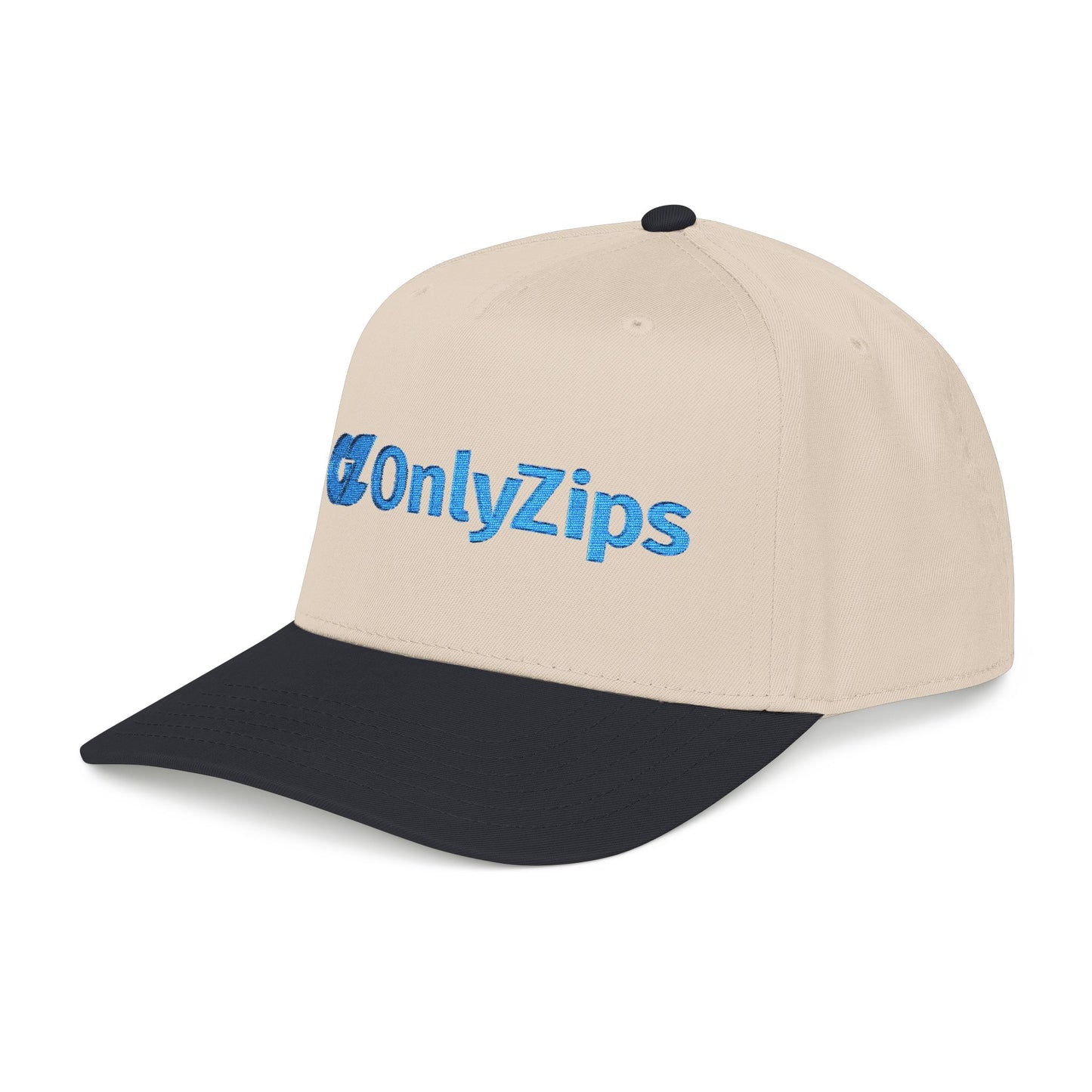 Only Zips Mid Profile Baseball Cap - Black / Tan