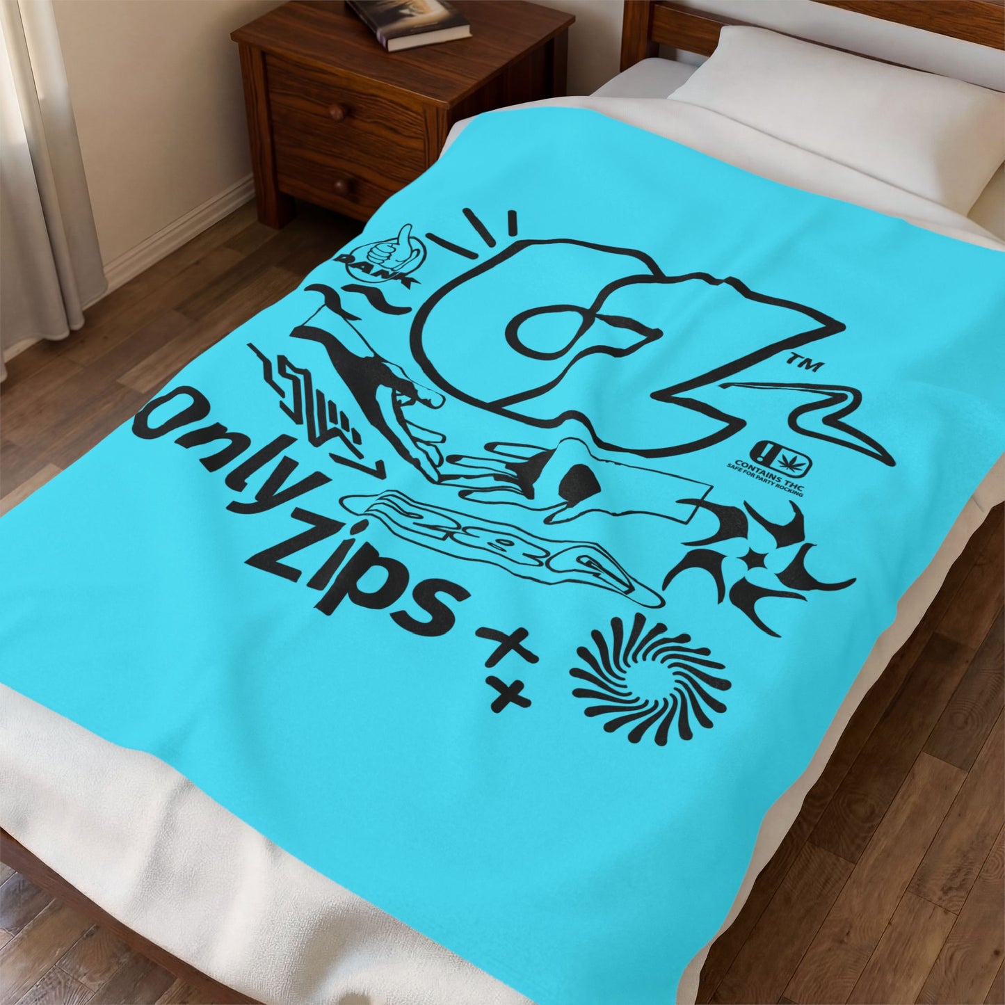 Only Zips Velveteen Plush Blanket