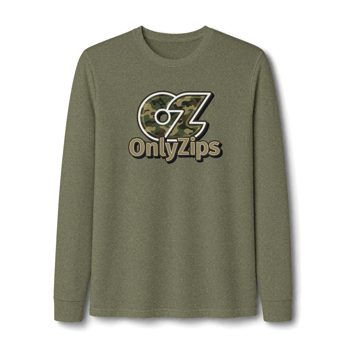 Only Zips Camo Longsleeve - Olive
