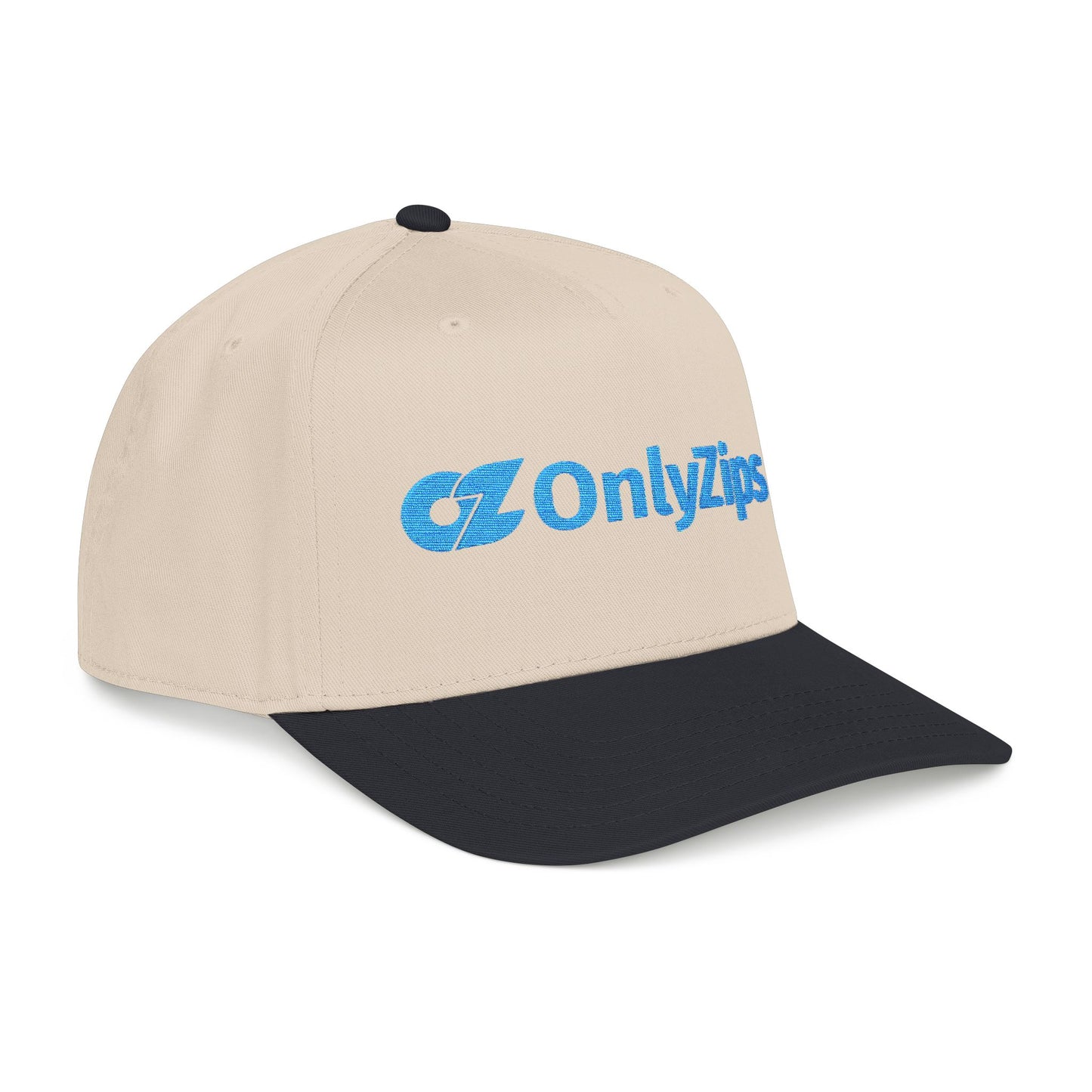 Only Zips Mid Profile Baseball Cap - Black / Tan