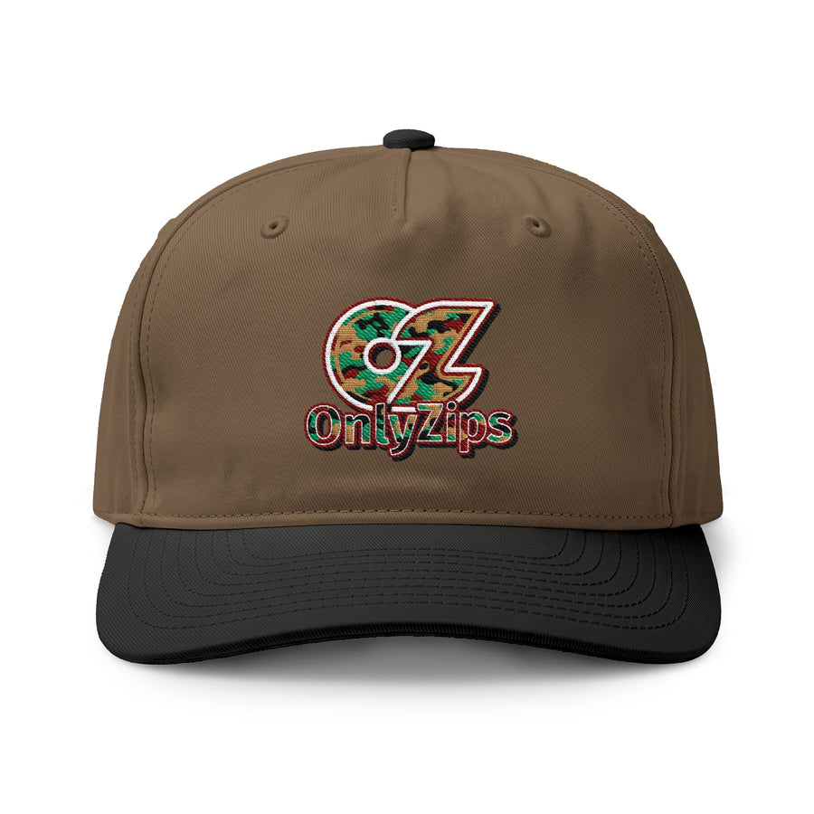 Only Zips Baseball Cap Camo Logo - Brown/ Black