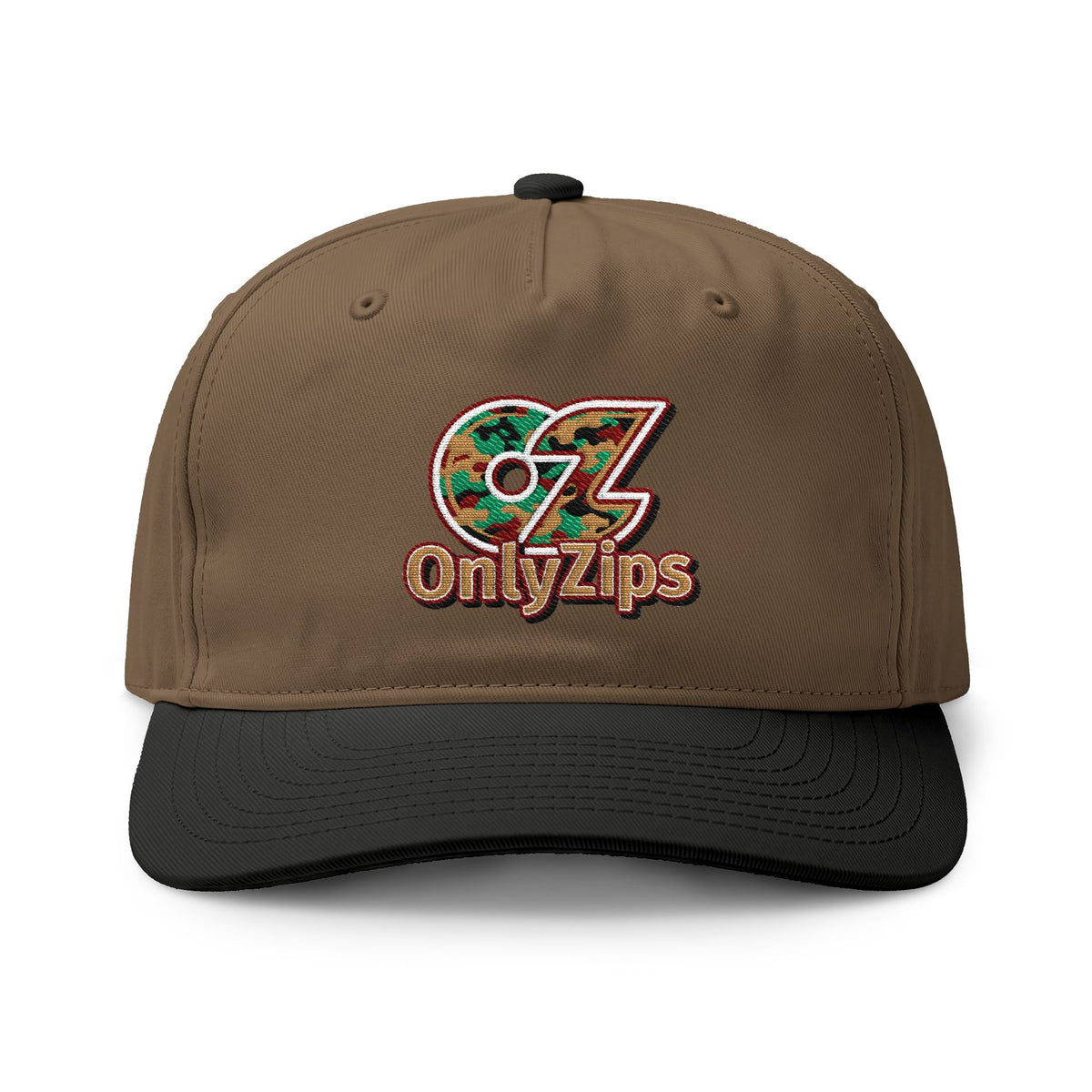 Only Zips Baseball Cap Camo Logo - Brown/ Black