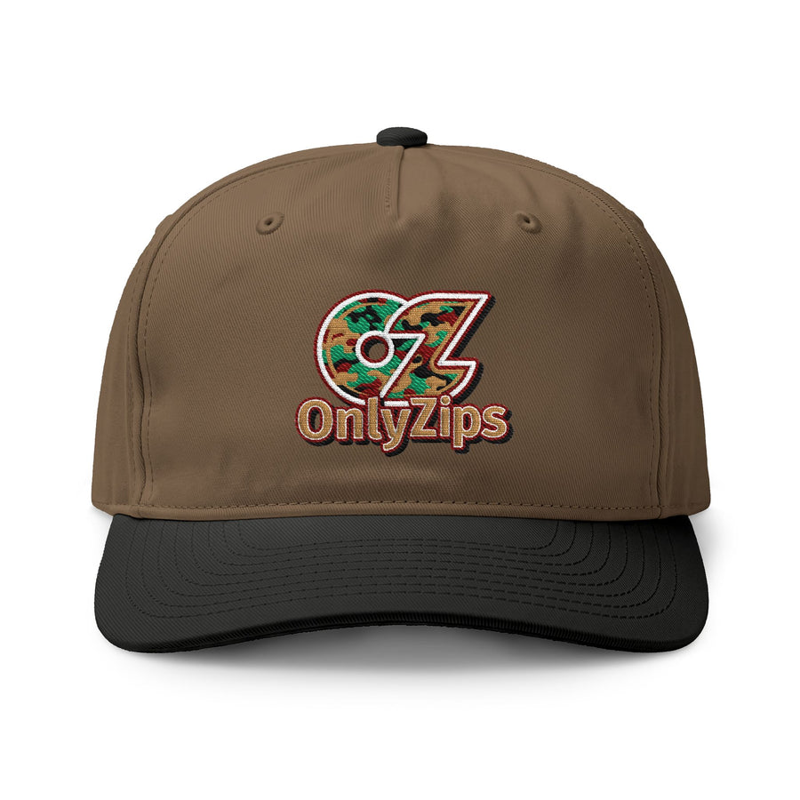 Only Zips Baseball Cap Camo Logo - Brown/ Black