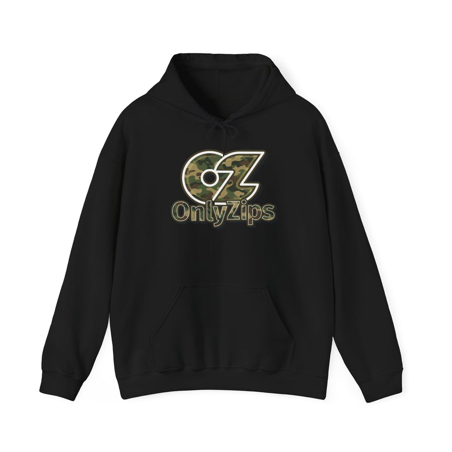Only Zips Camo Hoodie - Black